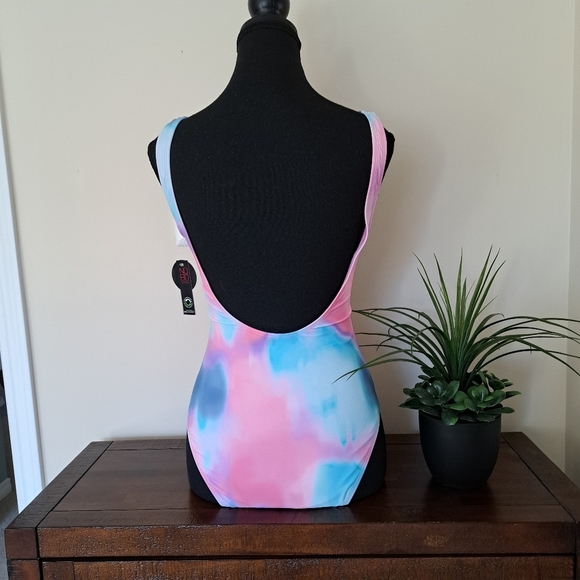❤️ No Boundaries Swimsuit Tie-Dye One Piece Bathing Suit Pink Blue NWT - Picture 13 of 15